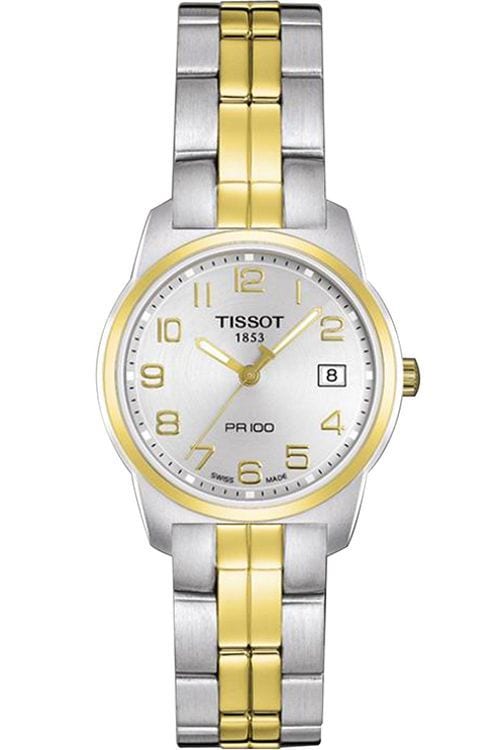 Tissot T Classic PR100 White Dial Two Tone Steel Strap Watch For Women - T049.210.22.032.00 Buy Now By Tissot