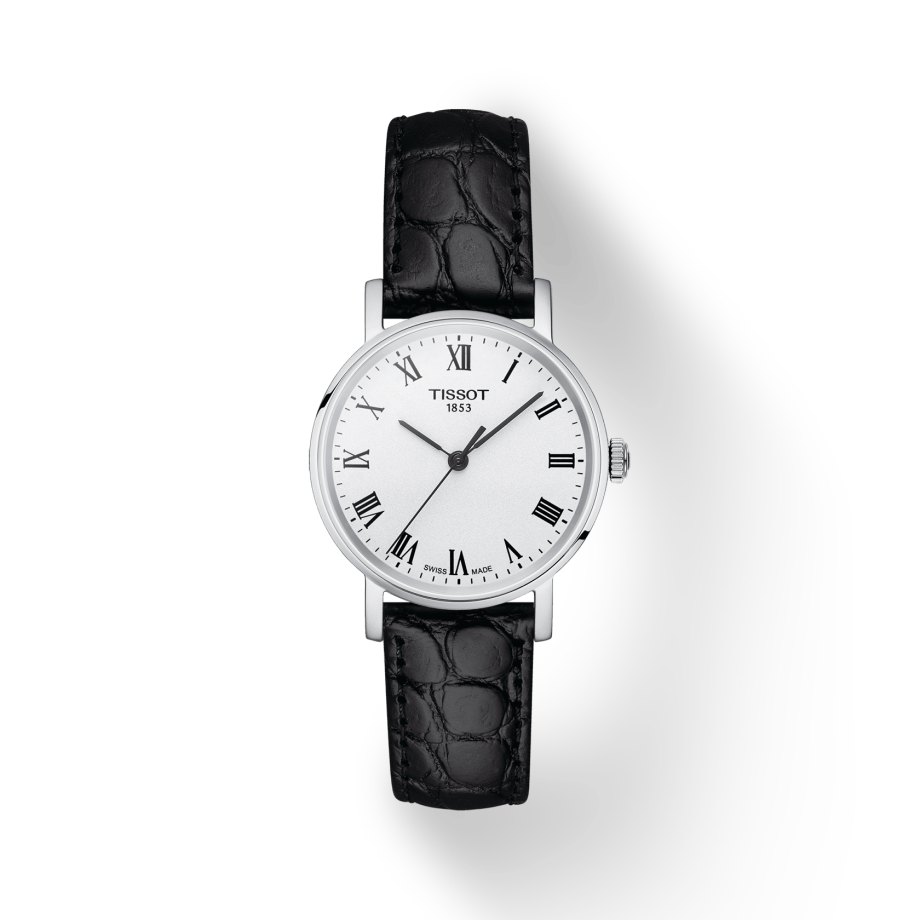 Tissot Everytime Small White Dial Black Leather Strap Watch For Women - T109.210.16.033.00 Buy Now By Tissot