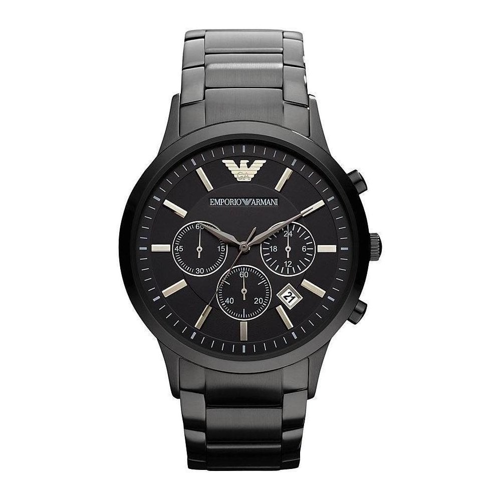 Emporio Armani Classic Chronograph Black Dial Black Stainless Steel Strap Watch For Men - AR2453 Buy Now By Emporio Armani