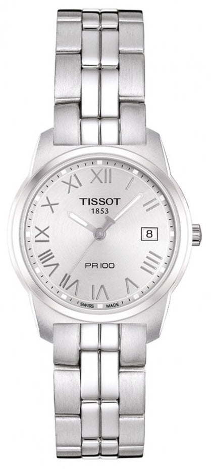 Tissot T Classic PR100 Silver Dial Silver Steel Strap Watch For Women - T049.210.11.033.00 Buy Now By Tissot