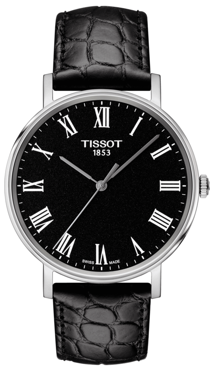 Tissot Everytime Medium Black Dial Black Leather Strap Watch For Men - T109.410.16.053.00 Buy Now By Tissot