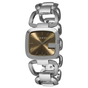 Gucci G Gucci Brown Dial Silver Steel Strap Watch For Women - YA125507 Buy Now By Gucci