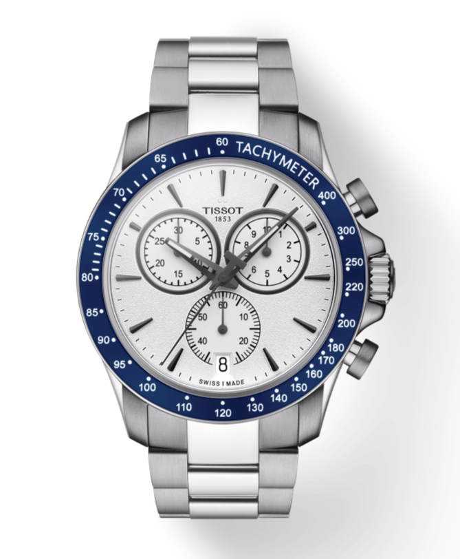 Tissot V8 Quartz T Sport Chronograph White Dial Silver Steel Strap Watch For Men - T106.417.11.031.00 Buy Now By Tissot