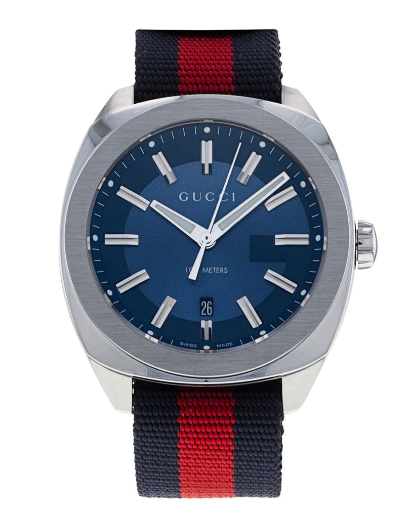 Gucci GG2570 Quartz Blue Dial Blue & Red Nylon Strap Watch For Men - YA142304 Buy Now By Gucci