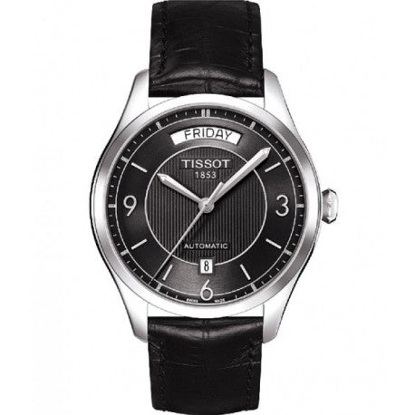 Tissot T One Automatic Black Dial Black Leather Strap Watch For Men - T038.430.16.057.00 Buy Now By Tissot
