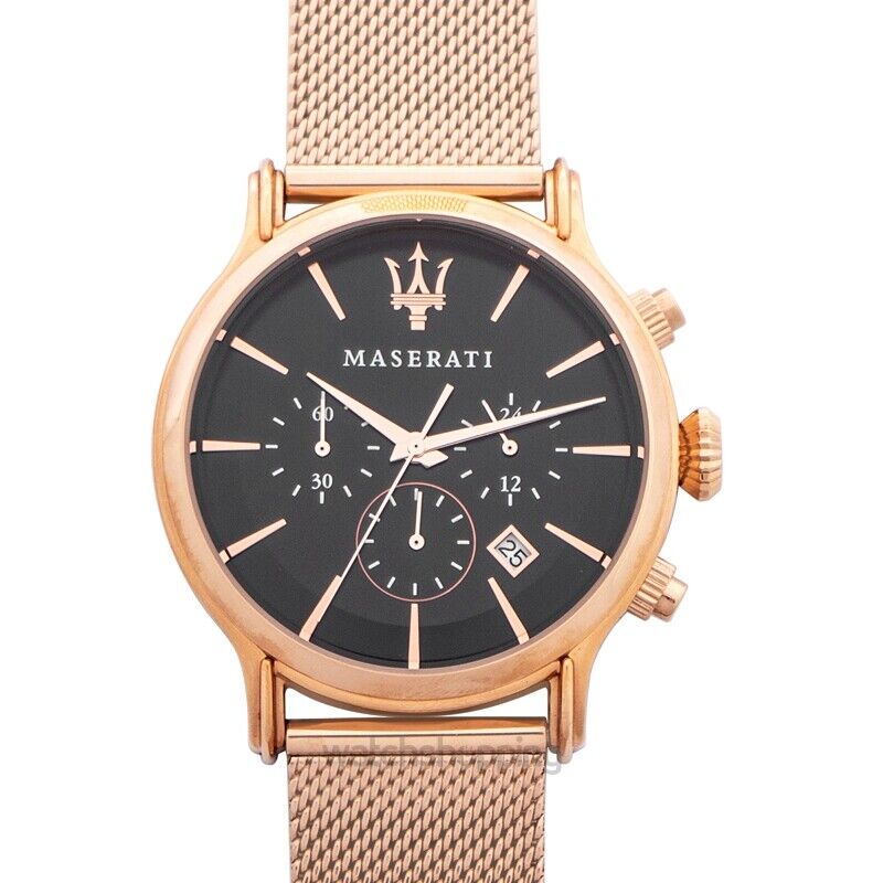 Maserati Epoca Black Dial Gold Mesh Bracelet Watch For Men - R8873618005 Buy Now By Maserati