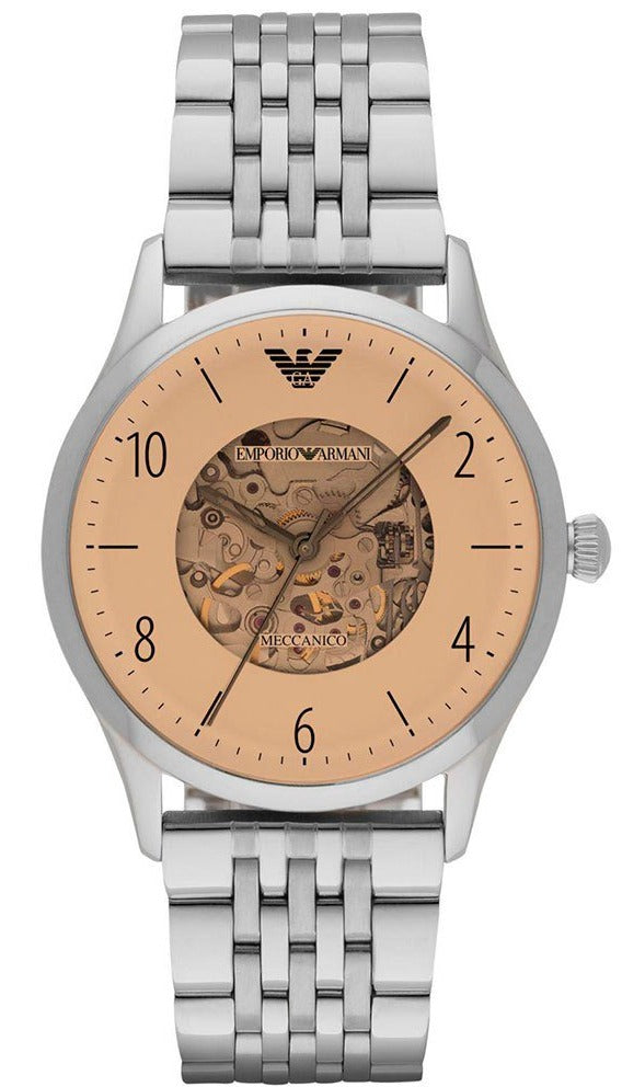 Emporio Armani Meccanico Multicolor Dial Silver Steel Strap Watch For Men - AR1922 Buy Now By Emporio Armani