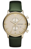 Emporio Armani Chronograph Champagne Dial Green Leather Strap Watch For Men - AR1722 Buy Now By Emporio Armani