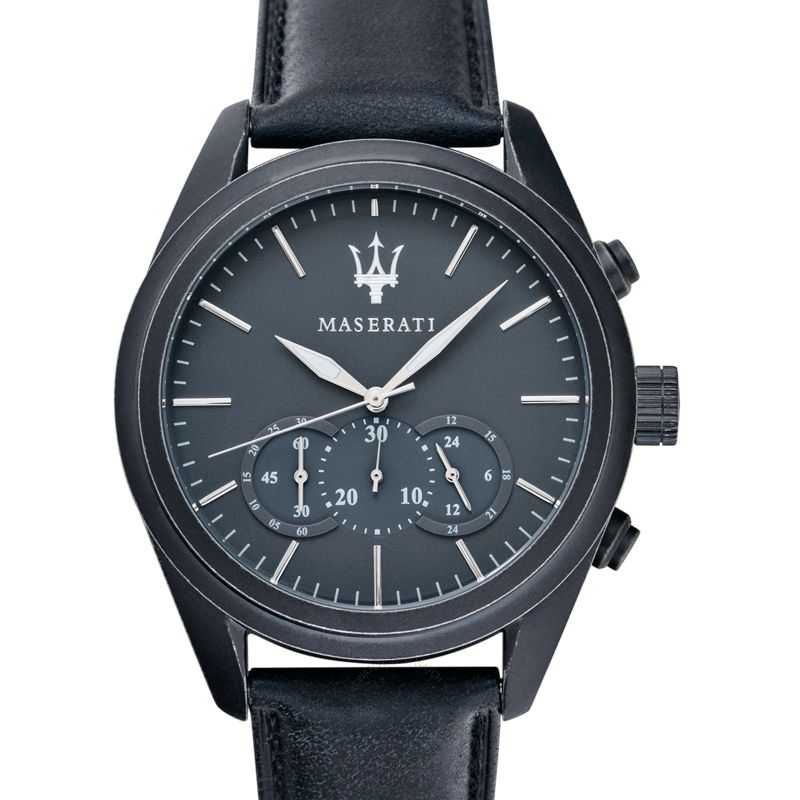 Maserati Traguardo Black Leather Strap Quartz Black Dial Watch For Men - R8871612019 Buy Now By Maserati