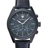 Maserati Traguardo Black Leather Strap Quartz Black Dial Watch For Men - R8871612019 Buy Now By Maserati