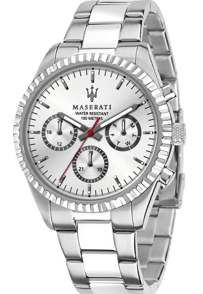 Maserati Competizione Silver Dial Silver Steel Strap Watch For Men - R8853100018 Buy Now By Maserati