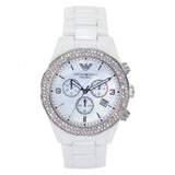 Emporio Armani Ceramica Chronograph White Dial White Ceramic Strap Watch For Women - AR1456 Buy Now By Emporio Armani