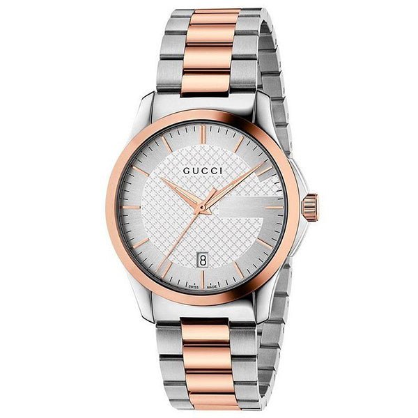 Gucci G Timeless Silver Dial Two Tone Steel Strap Watch For Men - YA126473 Buy Now By Gucci