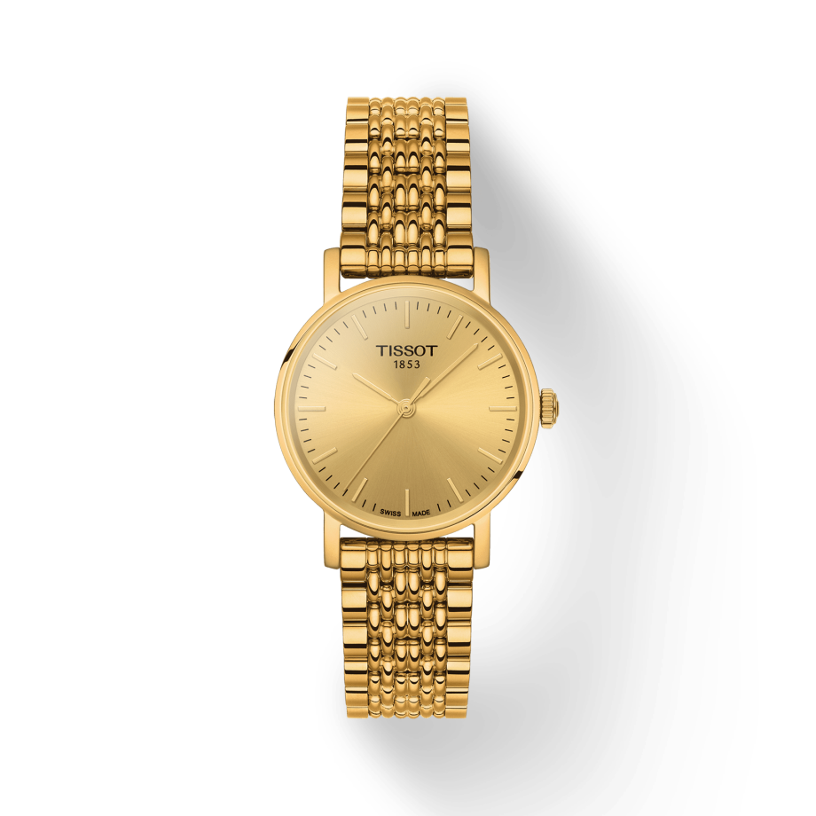 Tissot T Classic Everytime Desire Small Gold Dial Gold Mesh Bracelet Watch For Women - T109.210.33.021.00 Buy Now By Tissot