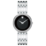 Movado Esperanza 63 Diamonds Black Dial Silver Steel Strap Watch For Women - 0607052 Buy Now By Movado