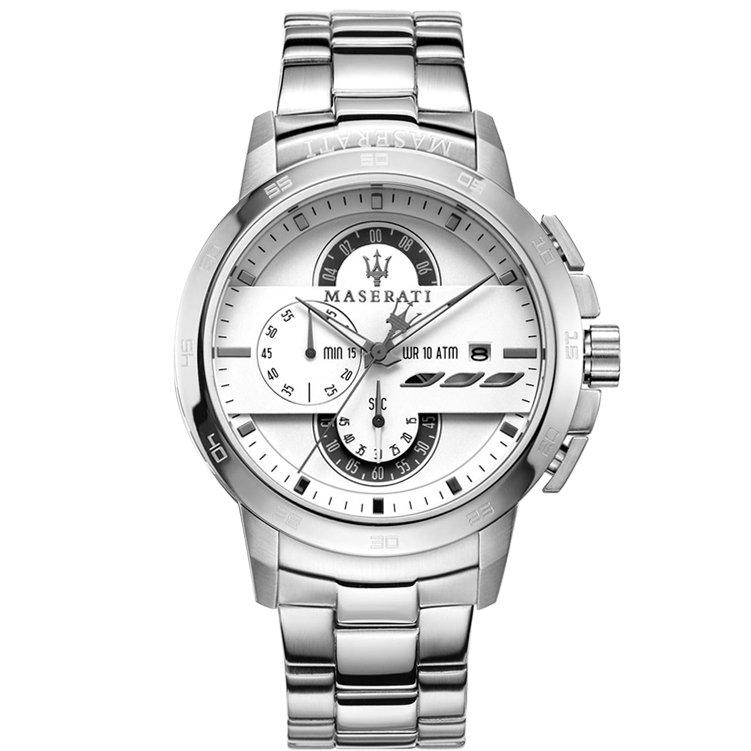 Maserati Ingegno Chronograph White Dial Silver Steel Strap Watch For Men - R8873619004 Buy Now By Maserati