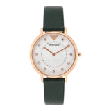 Emporio Armani Mother of Pearl Dial Green Leather Strap Watch For Women - AR11150 Buy Now By Emporio Armani