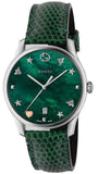 Gucci G-Timeless Mother of Pearl Green Dial Green Leather Strap Watch For Women - YA1264042 Buy Now By Gucci