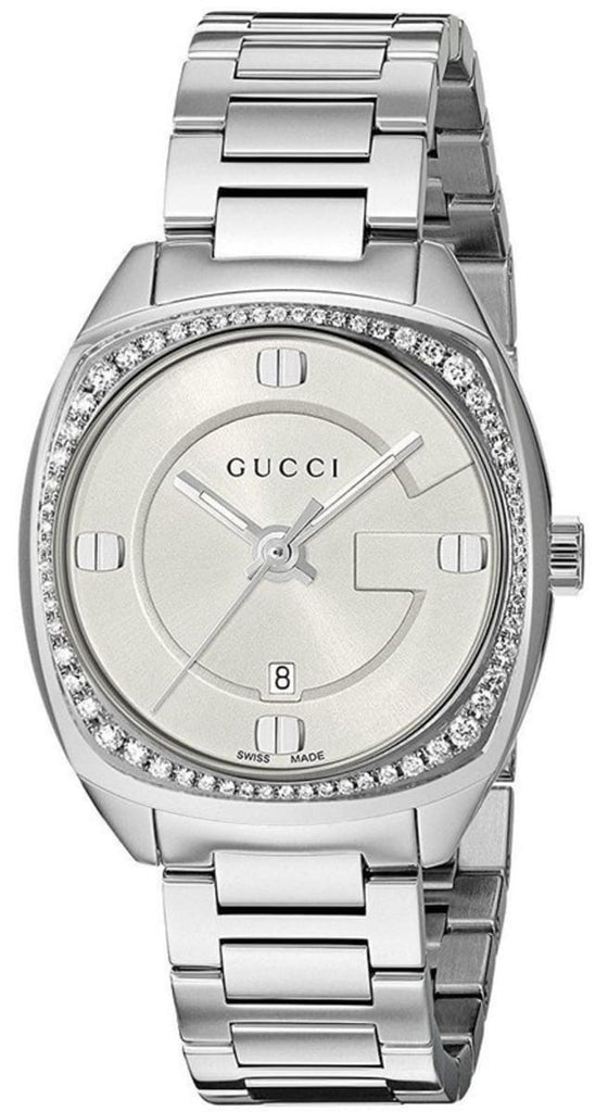 Gucci GG2570 Diamonds White Dial Silver Steel Strap Watch For Women - YA142506 Buy Now By Gucci