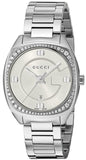 Gucci GG2570 Diamonds White Dial Silver Steel Strap Watch For Women - YA142506 Buy Now By Gucci
