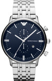 Emporio Armani Gianni Chronograph Blue Dial Silver Steel Strap Watch For Men - AR80013 Buy Now By Emporio Armani