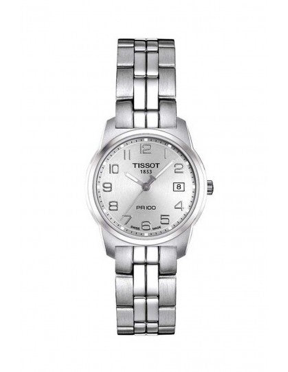 Tissot T Classic PR100 Silver Dial Silver Steel Strap Watch For Women - T049.210.11.032.00 Buy Now By Tissot