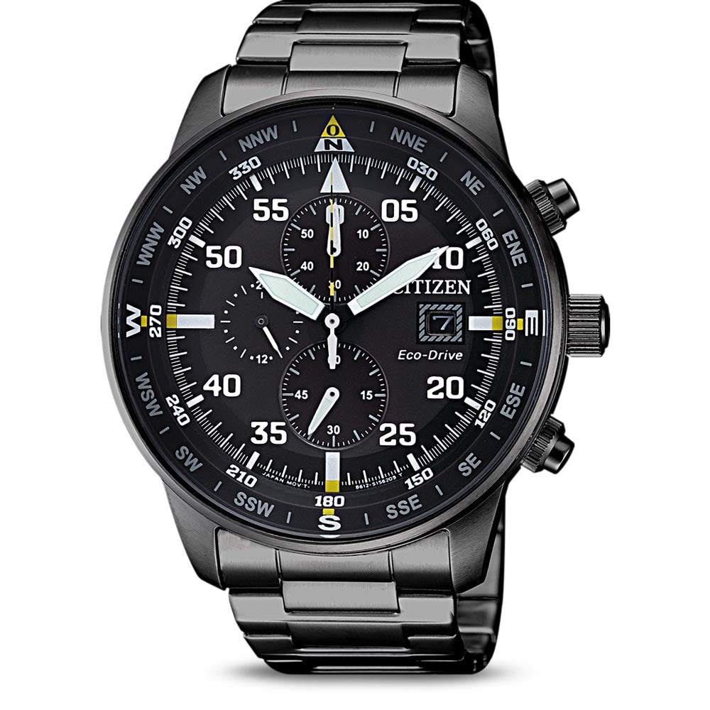 Citizen Sports Eco Drive Black Dial Black Steel Strap Watch For Men - CA0695-84E Buy Now By Citizen