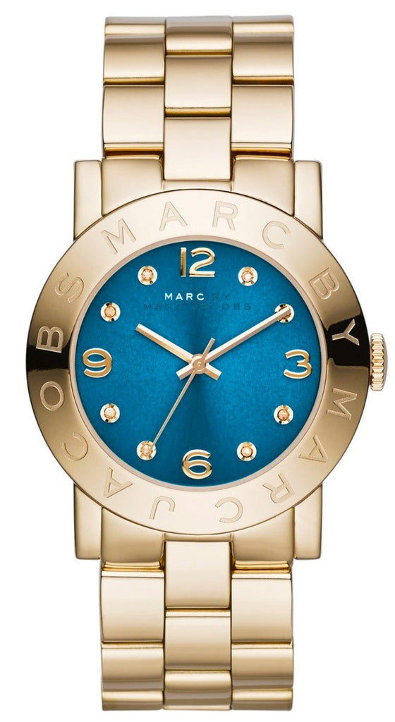 Marc Jacobs Amy Blue Dial Gold Steel Strap Watch for Women - MBM3303 Buy Now By Marc Jacobs