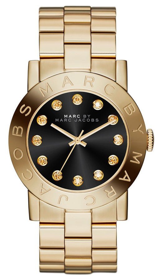Marc Jacobs Amy Glitz Black Dial Gold Steel Strap Watch for Women - MBM3334 Buy Now By Marc Jacobs