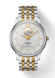 Tissot Tradition Powermatic 80 Open Heart Silver Dial Two Tone Steel Strap Watch For Men - T063.907.22.038.00 Buy Now By Tissot