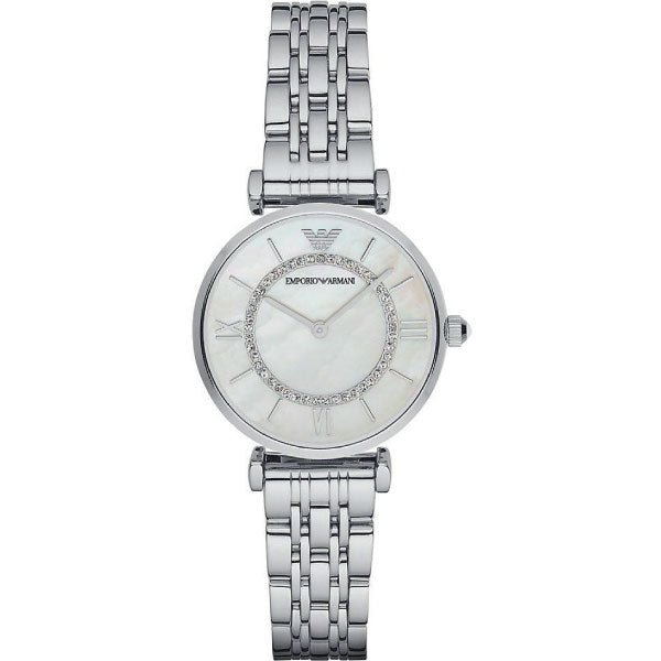 Emporio Armani Gianni T-Bar Mother of Pearl Dial Silver Stainless Steel Watch For Women - AR1908 Buy Now By Emporio Armani