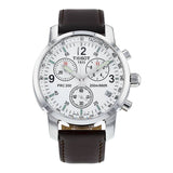 Tissot T Race PRC 200 Chronograph White Dial Brown Leather Strap Watch for Men - T17.1.516.32 Buy Now By Tissot