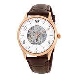 Emporio Armani Meccanico White Dial Brown Leather Strap Watch For Men - AR1920 Buy Now By Emporio Armani