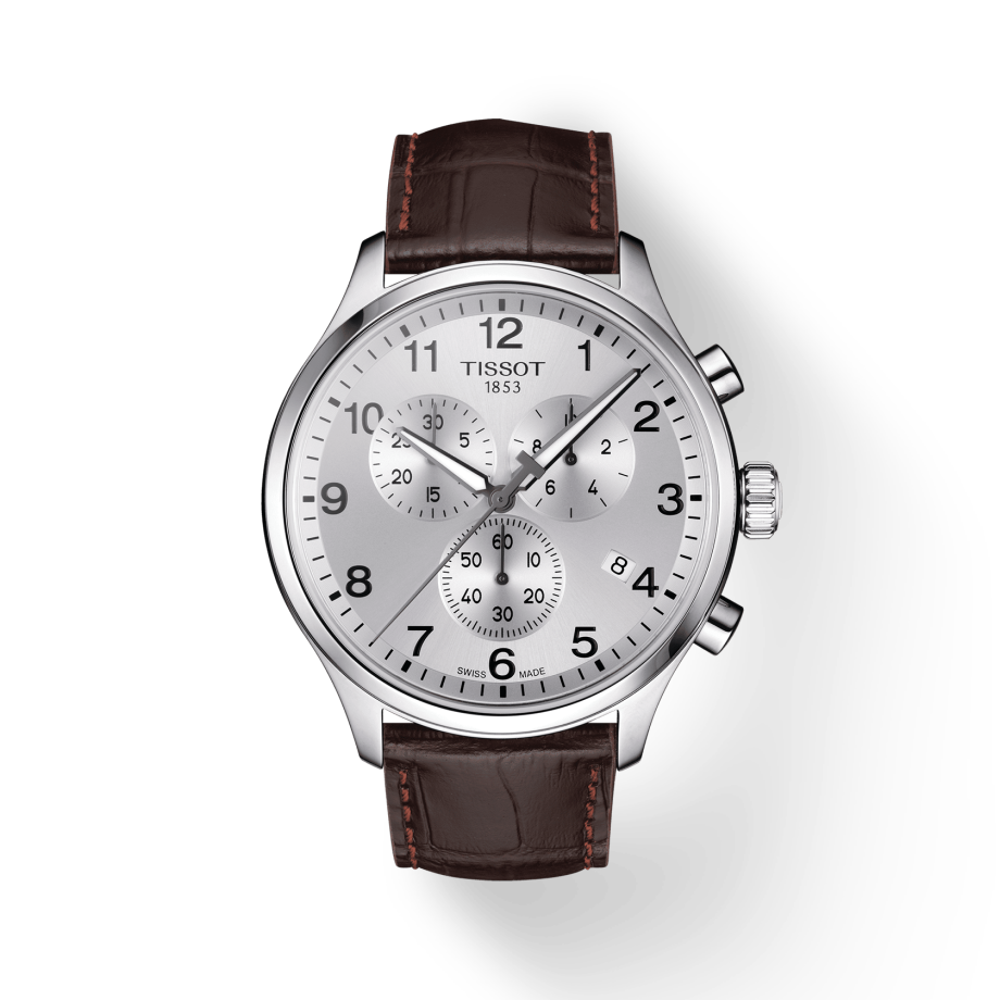 Tissot T Sport Chrono XL Classic Silver Dial Brown Leather Strap Watch For Men - T116.617.16.037.00 Buy Now By Tissot