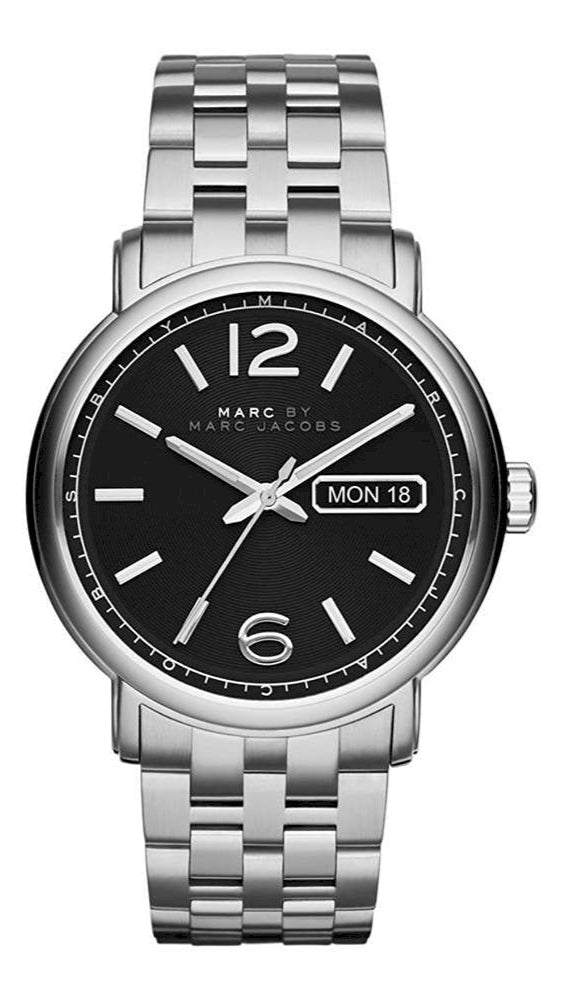 Marc Jacobs Fergus Black Dial Silver Steel Strap Watch for Men - MBM5075 Buy Now By Marc Jacobs