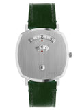 Gucci Grip Silver Dial Green Leather Strap Unisex Watch - YA157412 Buy Now By Gucci