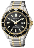 Citizen Eco Drive Promaster Diver Black Dial Two Tone Steel Strap Watch For Men - BN0194-57E Buy Now By Citizen