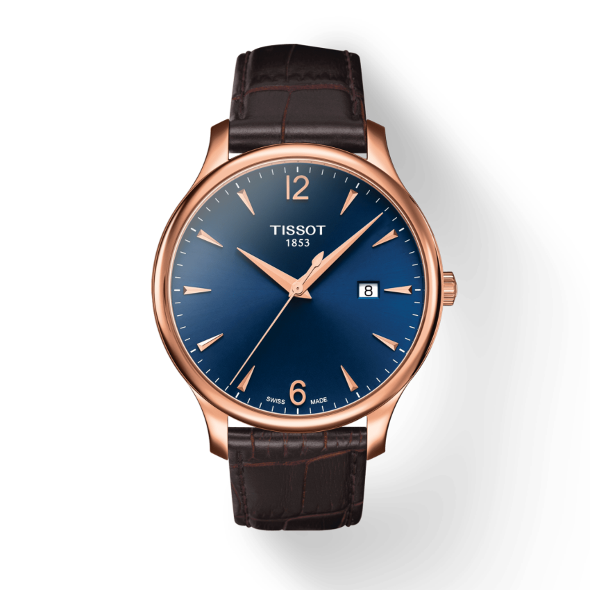 Tissot T Classic Tradition Blue Dial Brown Leather Strap Watch For Men - T063.610.36.047.00 Buy Now By Tissot