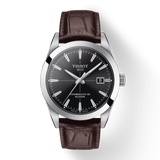 Tissot Gentleman Powermatic 80 Silicium Black Dial Brown Leather Strap Watch For Men - T127.407.16.051.01 Buy Now By Tissot