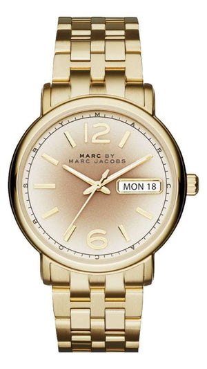 Marc Jacobs Fergus Gunmetal Grey Dial Gold Steel Strap Watch for Women - MBM3429 Buy Now By Marc Jacobs