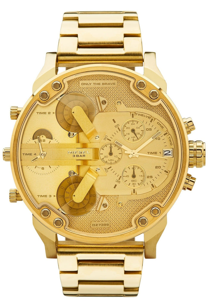 Diesel Mr Daddy 2.0 Chronograph Gold Dial Gold Steel Strap Watch For Men - DZ7399 Buy Now By Diesel