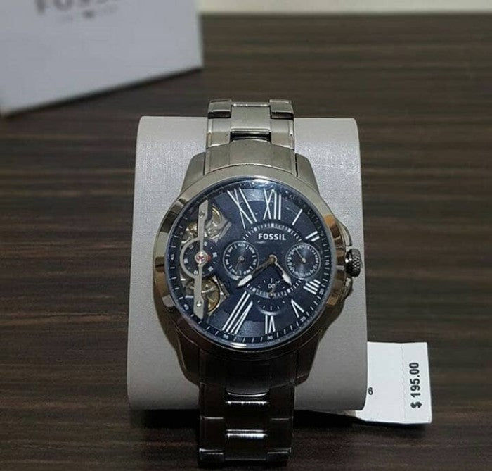 Fossil Grant Twist Multifunction Blue Dial Grey Steel Strap Watch for Men - ME1146 Buy Now By Fossil