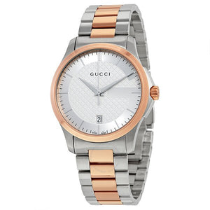 Gucci G Timeless Silver Dial Two Tone Steel Strap Watch For Men - YA126447 Buy Now By Gucci