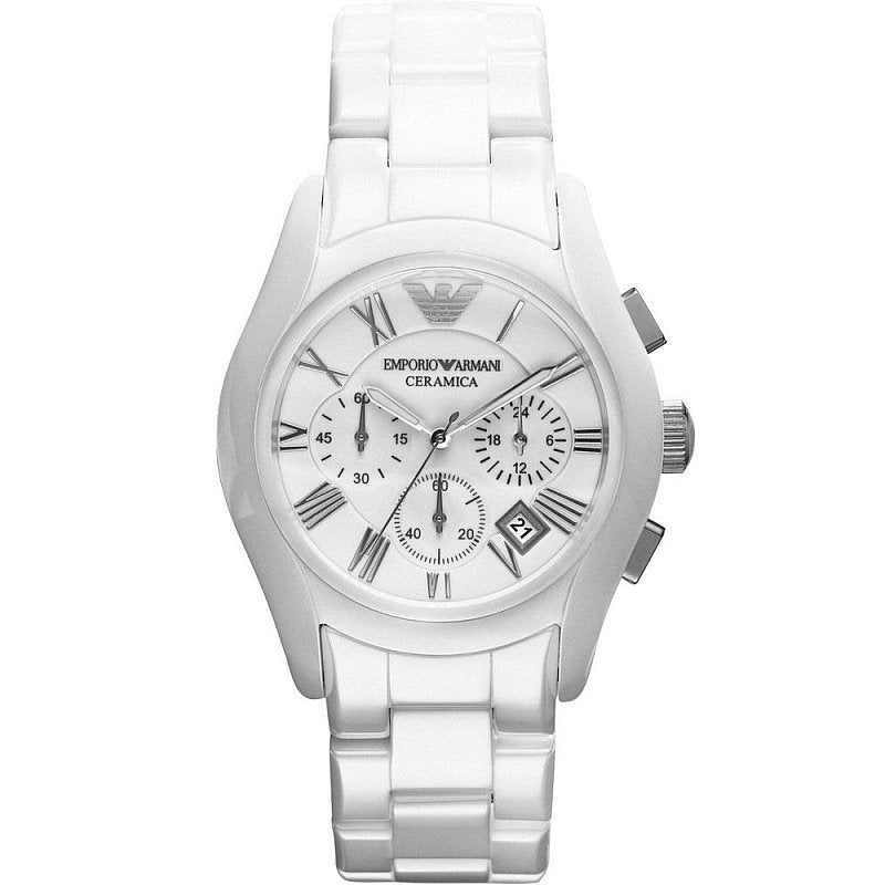 Emporio Armani Chronograph Ceramic White Dial Watch For Women - AR1403 Buy Now By Emporio Armani