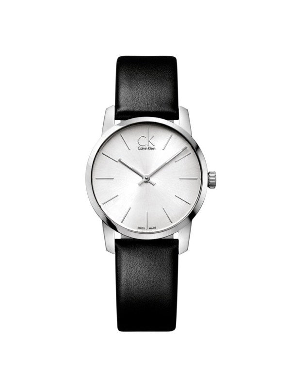 Calvin Klein City White Dial Black Leather Strap Watch For Men - K2G211C6 Buy Now By Calvin Klein