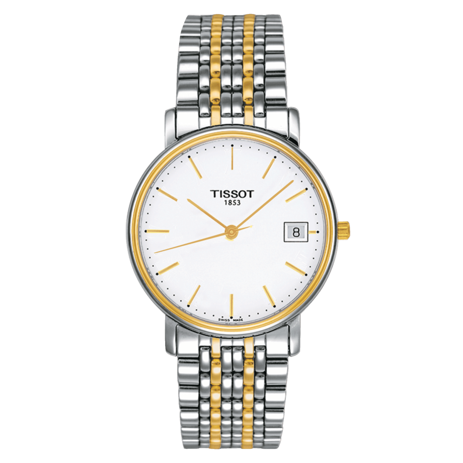 Tissot Desire White Dial Two Tone Mesh Bracelet Two Tone Steel Watch For Men - T52.2.481.31 Buy Now By Tissot