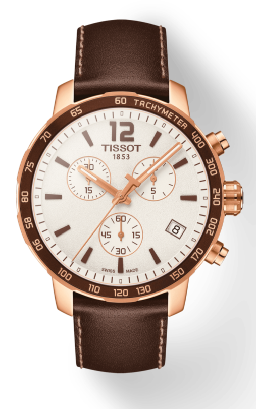 Tissot Quickster Chronograph White Dial Brown Leather Strap Watch For Men - T095.417.36.037.02 Buy Now By Tissot