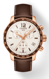 Tissot Quickster Chronograph White Dial Brown Leather Strap Watch For Men - T095.417.36.037.02 Buy Now By Tissot