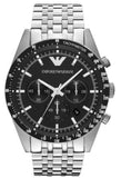 Emporio Armani Tazio Chronograph Black Dial Silver Steel Strap Watch For Men - AR5988 Buy Now By Emporio Armani