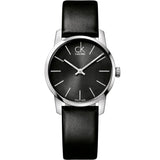 Calvin Klein City Black Dial Black Leather Strap Watch For Women - K2G23107 Buy Now By Calvin Klein